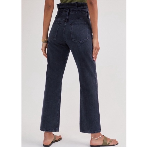 AGOLDE Ultra High-Rise Ruffled Straight Jeans - Picture 2 of 5
